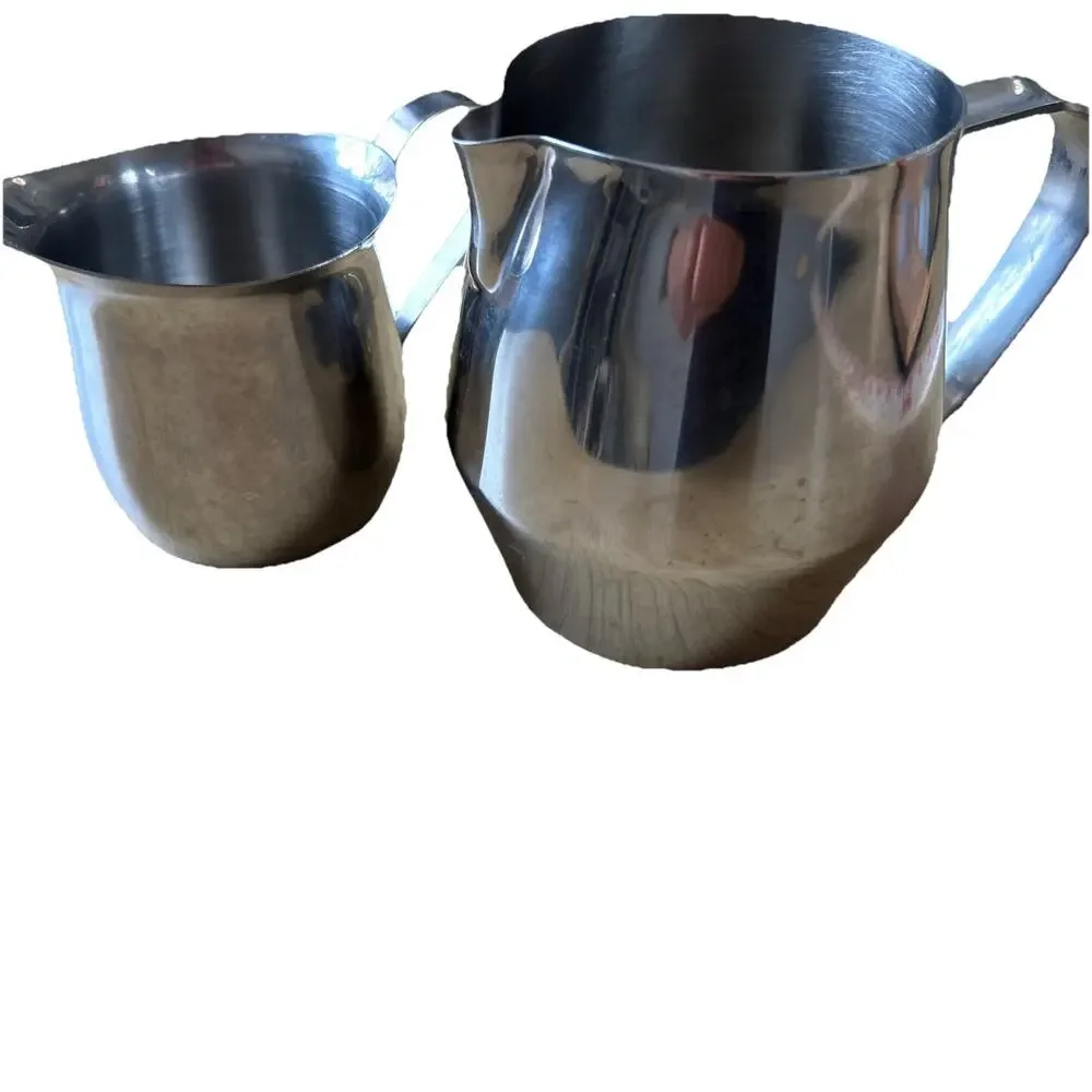 Milk Frothing Pitcher and Mini Creamer Cup 18/8 Stainless Steel Coffee Creamer